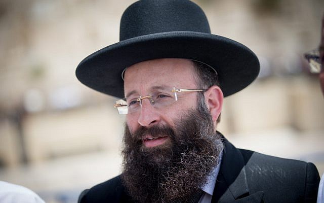Rabbi of the Western Wall Shmuel Rabinowitz. May 21, 2017. (Yonatan Sindel/Flash90)