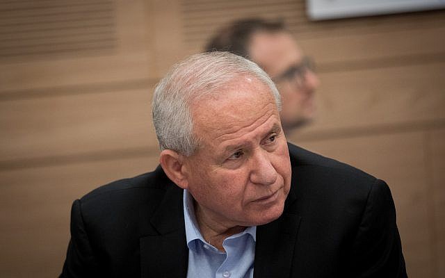 Chairman of the Foreign Affairs and Security Committee, Avi Dichter, seen during a committee meeting at the Knesset in Jerusalem on July 12, 2018. (Yonatan Sindel/Flash90)