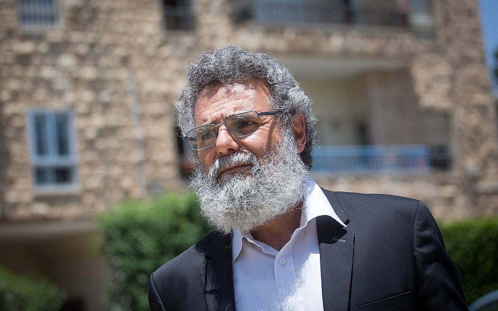 Conservative Rabbi Dov Haiyun seen arriving at the President's Residence in Jerusalem on July 19, 2018. Haiyun had been detained by police early that morning (Miriam Alster/FLASH90)