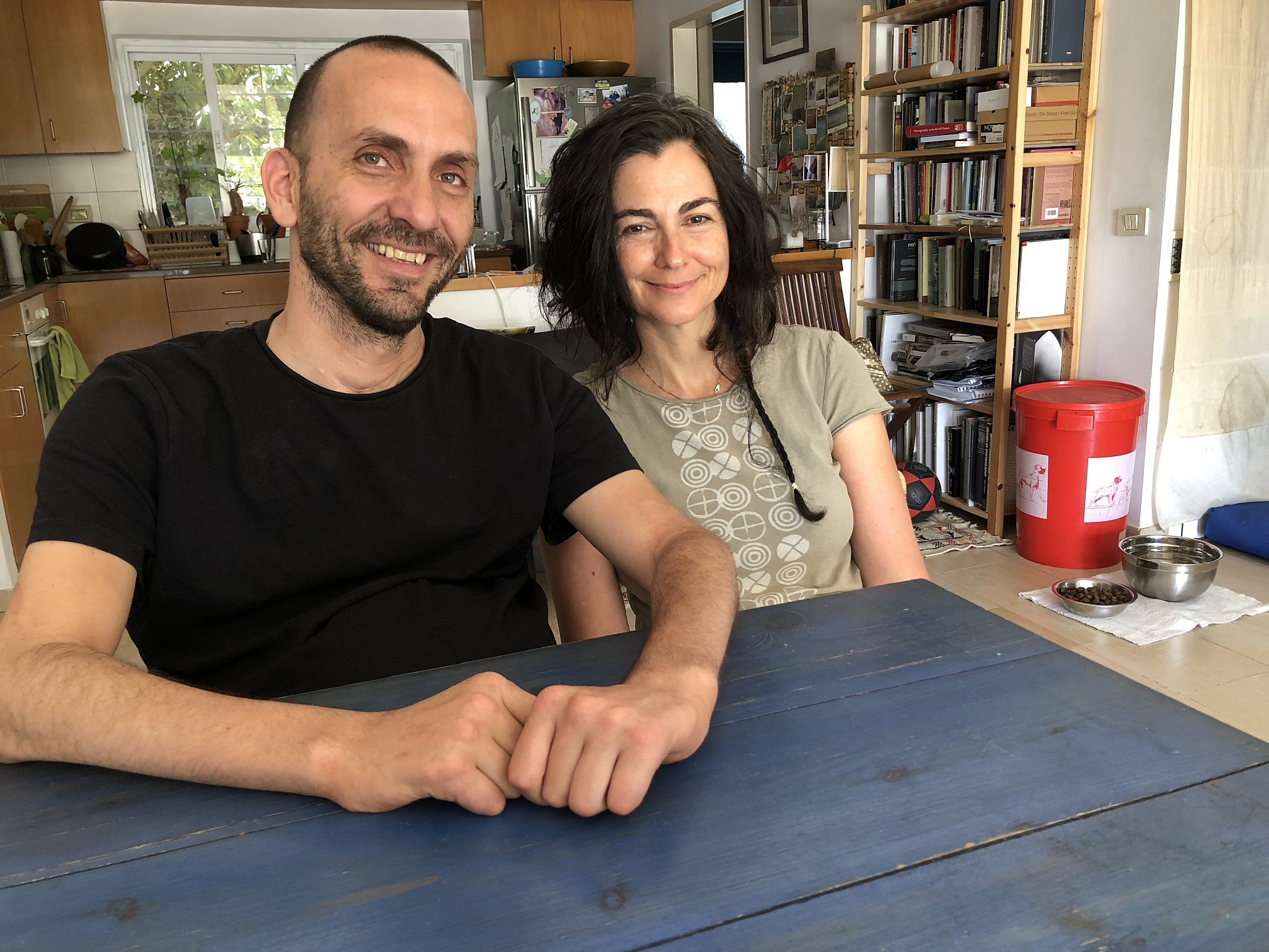 Hai Cohen (left) and Tali Wertheim, partners in Vertigo’s Power of Balance, integrated dance training program (Jessica Steinberg/Times of Israel)