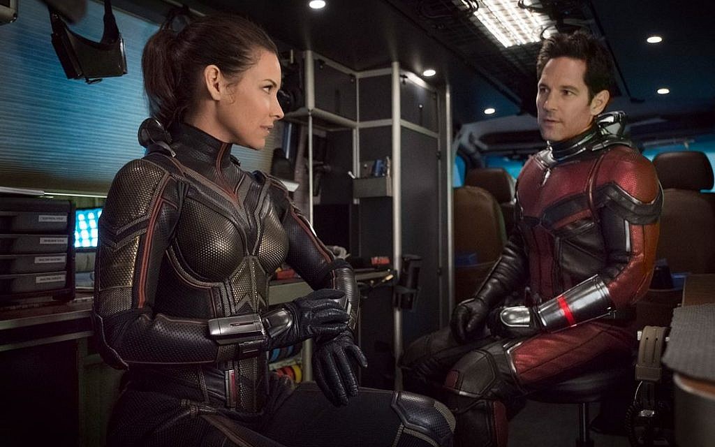 Paul Rudd and Evangeline Lily as Ant Man and the Wasp. (Courtesy Marvel)