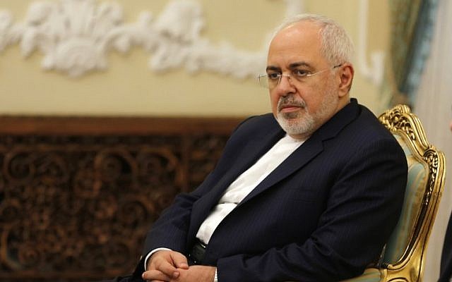 Iranian Foreign Minister Mohammad Javad Zarif seen during a meeting between the  Iranian president and the North Korean foreign minister in Tehran, Iran, on August 8, 2018. (AFP/Atta Kenare)