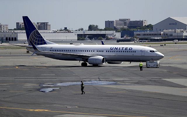 Illustrative: A United Airlines commercial jet taxis away from Terminal C before lift-off at Newark Liberty International Airport, July 18, 2018, in Newark, N.J. (AP Photo/Julio Cortez)