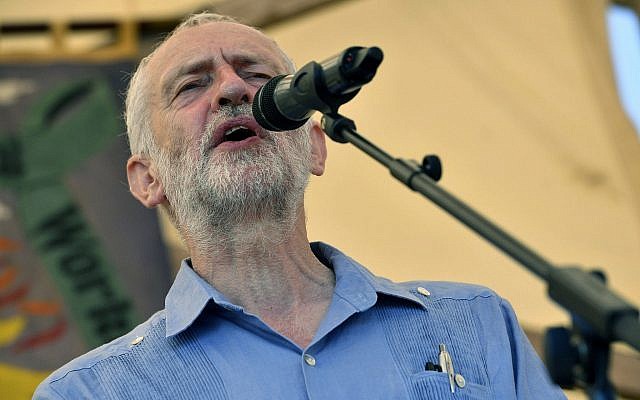 Britain's opposition Labour Party leader Jeremy Corbyn speaks at the Tolpuddle Martyrs Festival in Tolpuddle, England, Sunday July 22, 2018 (Ben Birchall/PA via AP)