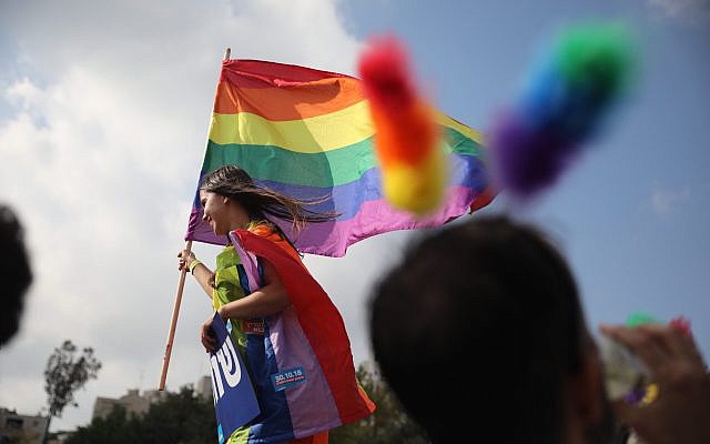 Participants in Jerusalem's Gay Pride Parade, August 2, 2018. (Hadas Parush/Flash90)