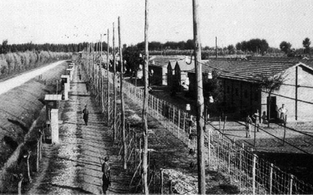 The Italian transit camp Fossoli, a site of imprisonment for Italian Jews about to be deported to Auschwitz-Birkenau, where almost all of them were murdered upon arrival, 1943-45 (public domain)