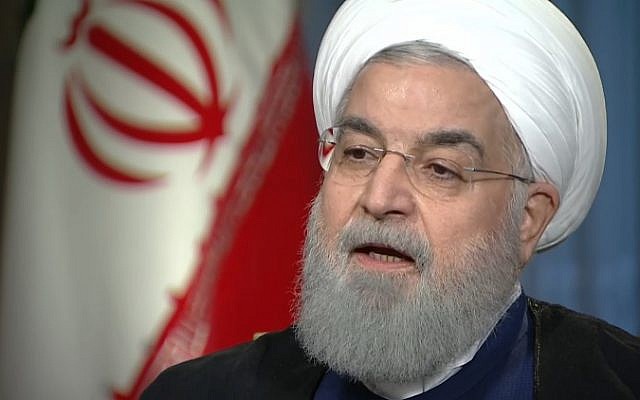 Iranian President Hassan Rouhani gives an interview on August 6, 2018. (Press TV screen capture)
