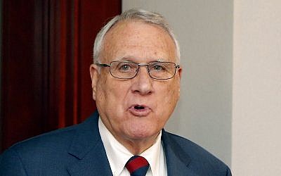 Former Sen. Jon Kyl, R-Ariz., talks about his appointment by Gov. Doug Ducey, R-Ariz., to fill Sen. John McCain's seat in the US Senate at a news conference at the Arizona Capitol September 4, 2018, in Phoenix. (AP Photo/Ross D. Franklin)