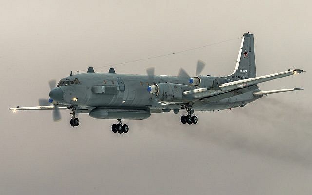 In this file photo taken on Saturday, March 4, 2017, the Russian Ilyushin Il-20 electronic intelligence plane of the Russian air force with the registration number RF 93610, which was accidentally downed by Syrian forces responding to an Israeli air strike, flies near Kubinka airport, outside Moscow, Russia. (AP Photo/Marina Lystseva)