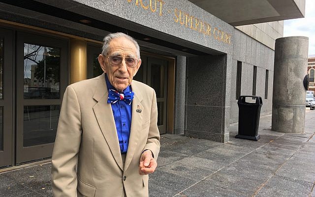 In this photo from September 24, 2018, attorney Morton Katz poses outside Superior Court in Hartford, Connecticut. (AP Photo/Pat Eaton-Robb)
