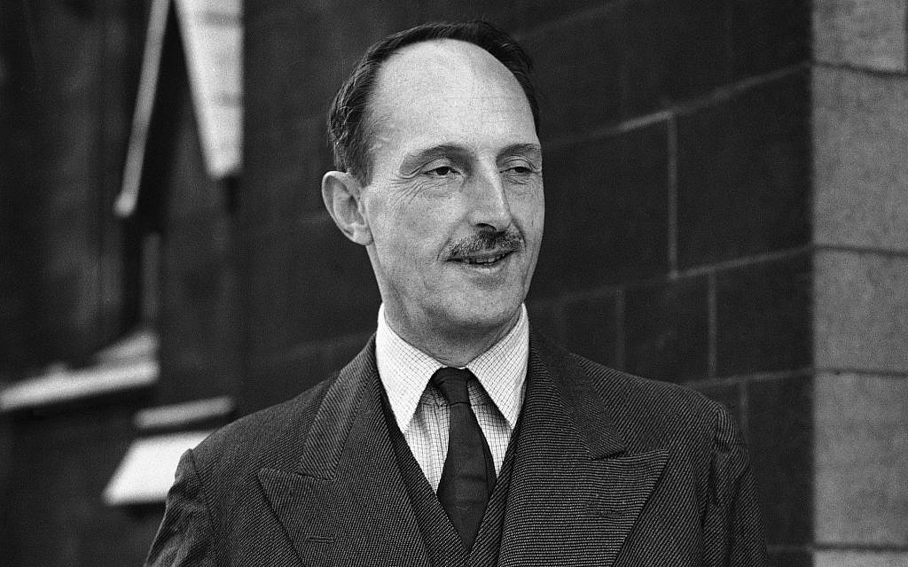 Captain Archibald Maule Ramsay, conservative MP for Peebles, was freed unconditionally after having been detained under defense regulation 18B since May 23, 1940, photographed on his way to the House of Commons, London, on Sept. 27, 1944. (AP Photo)