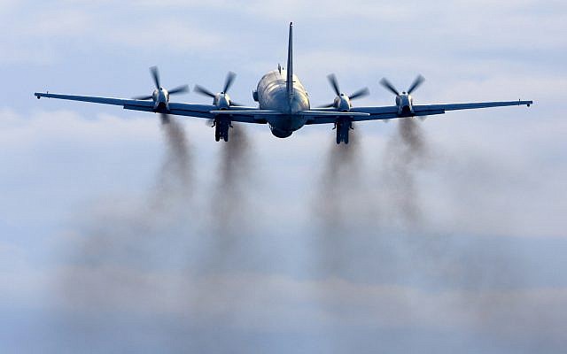 An Ilyushin Il-20M reconnaissance plane takes off at Kubinka air force base near Moscow, Russia, on February 19, 2014. (Artyom Anikeev/iStock/Getty Images)