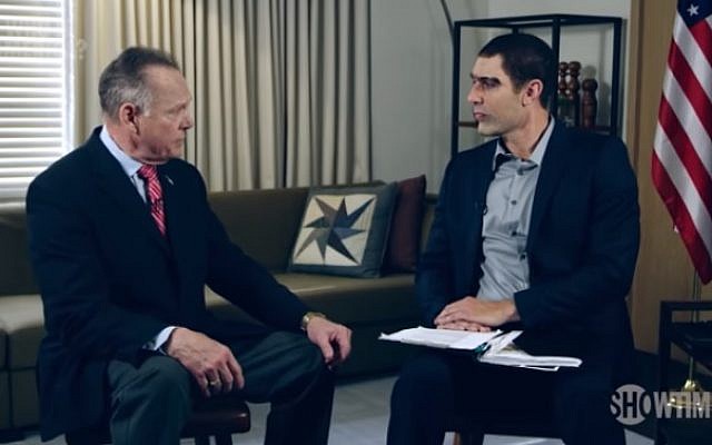 Roy Moore is interviewed by Sacha Baron-Cohen on 'Who is America.' (YouTube screenshot)