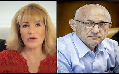 Head of the Institute of Certified Public Accountants in Israel Iris Shtark in July 2018; and Israeli National Security Adviser Yaakov Nagel on September 18, 2016. (Screen capture: YouTube/ Marc Israel Sellem/POOL)