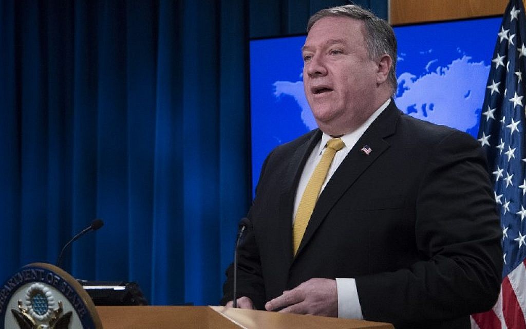 US Secretary of State Mike Pompeo speaks during a press briefing at the US Department of State in Washington, DC, on October 3, 2018. (AFP/ Jim WATSON)