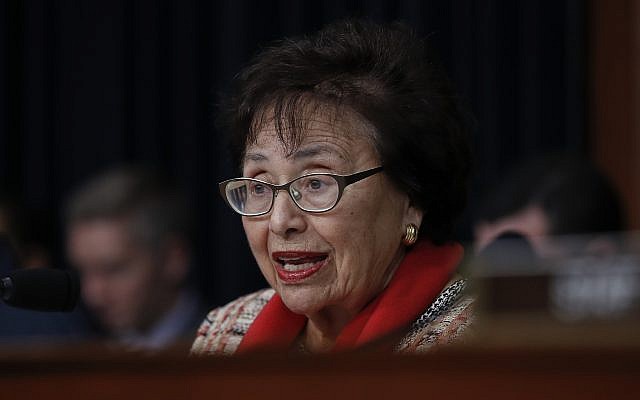 Democrat Senator for New York Nita Lowey speaks during a House Appropriations subcommittee hearing on budget on Capitol Hill in Washington, March 6, 2018. (Carolyn Kaster/AP)