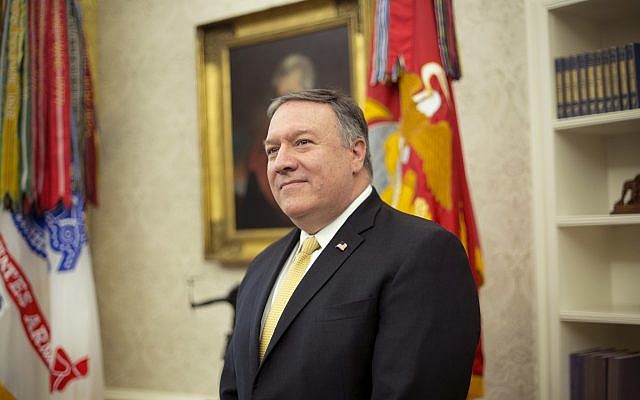 Secretary of State Mike Pompeo stands in the Oval Office of the White House in Washington, Wednesday, Oct. 10, 2018 (AP Photo/Pablo Martinez Monsivais)