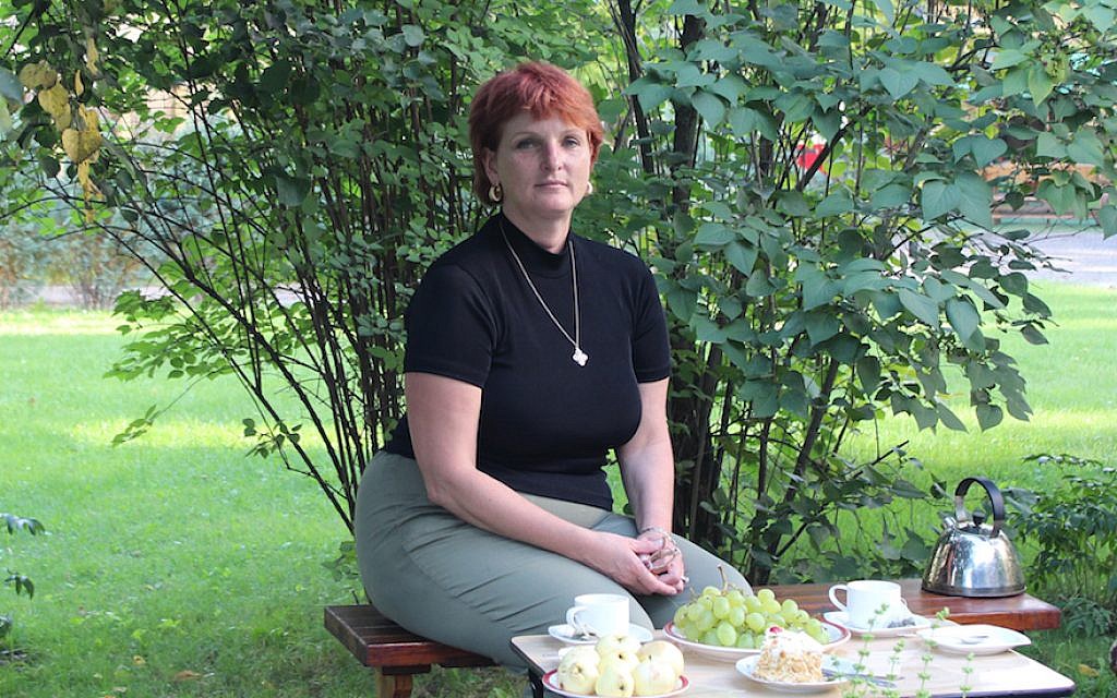Silvia Foti visiting a friend in Vilnius, Lithuania, July 2013. (Ina Budryte/via JTA)