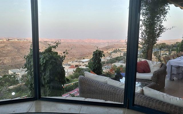 The home of Lewis Weinger, in the West Bank settlement of Tekoa, who has been renting it out using Airbnb. (Meni Lavi)