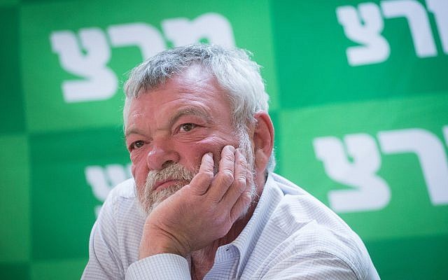 Meretz parliament member Ilan Gilon at faction meeting in the Knesset, on May 28, 2018. (Miriam Alster/Flash90)