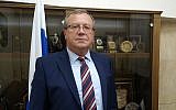 Russian Ambassador to Israel Anatoly Viktorov at the Russian Embassy in Tel Aviv, November 2019. (Raphael Ahren/TOI)