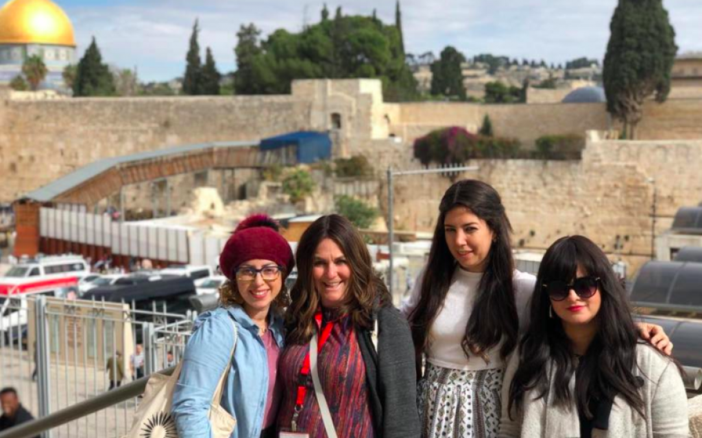 Food bloggers and kosher food media personalities Melinda Strauss (left), Naomi Nachman, Beth Warren and Chani Apfelbaum (far right) (Courtesy Naomi Nachman)