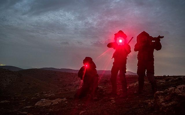 Soldiers from the IDF Commando Brigade take part in a large-scale training exercise in November 2018. (Israel Defense Forces)