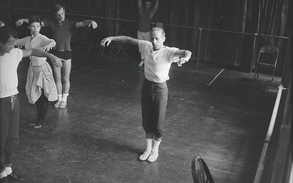 Jerome Robbins directing dancers during rehearsal for the stage production of 'West Side Story' in 1957. (Photo by Martha Swope/ Billy Rose Theatre Division, The New York Public Library for the Performing Arts)