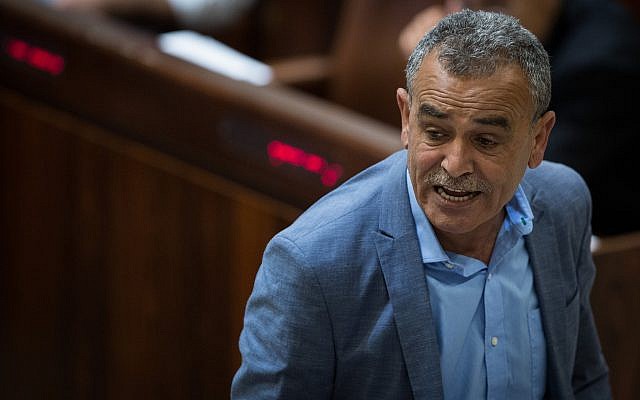 Joint (Arab) List MK Jamal Zahalka in the Knesset plenum on July 26, 2017. (Hadas Parush/Flash90)