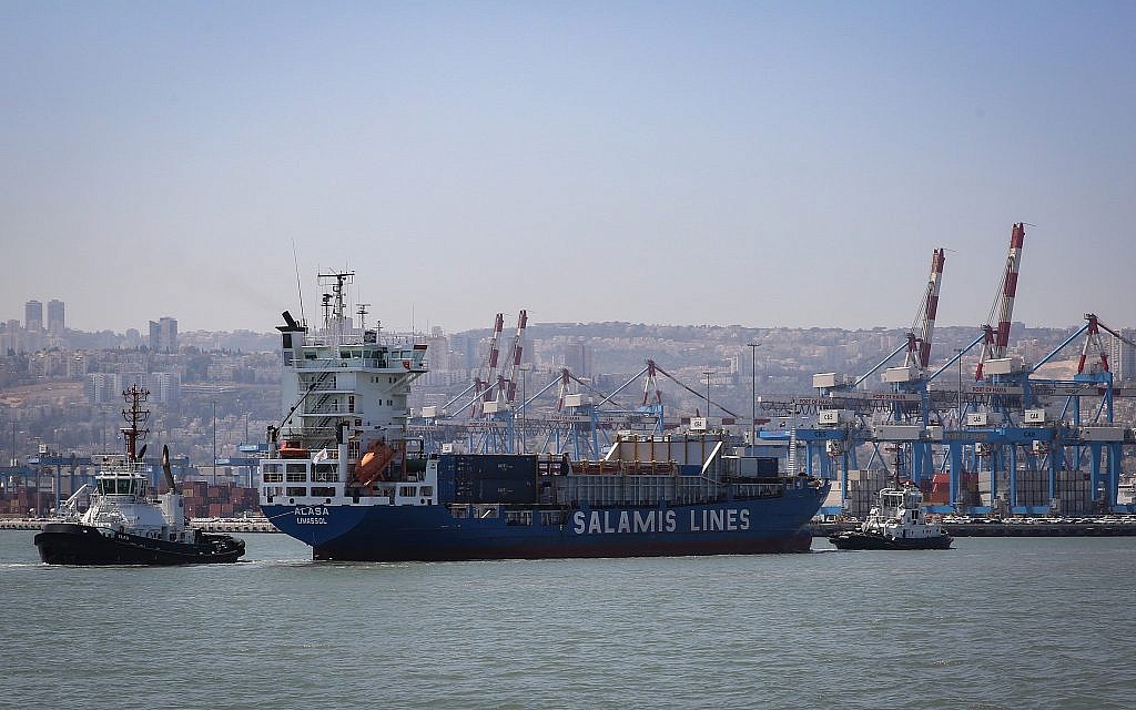 A view of Haifa bay, April 24, 2018. (Yossi Zamir/Flash90)