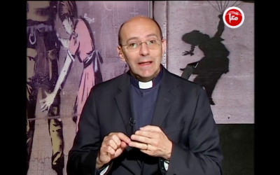 Mitri Rehab, a Lutheran pastor and the president of Dar al-Kalima University College of Art and Culture in Bethlehem, speaking to a Palestinian news agency. (Screenshot: Youtube)