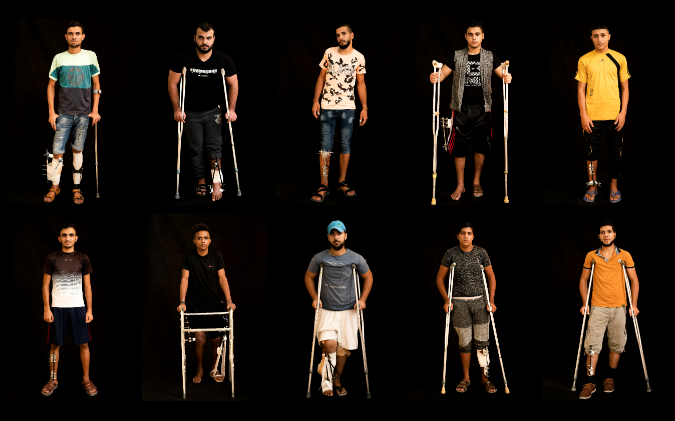 Image result for Images of group of palestinian who lost the legs in protests