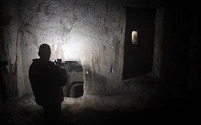 One of the several burial chambers of the Tomb of the Kings in East Jerusalem. (Thomas Coex/AFP)