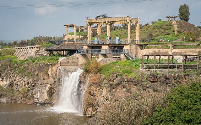 A 1930s hydroelectric power station at Naharayim on the Jordan River, January 29, 2019. (Luke Tress/Times of Israel)