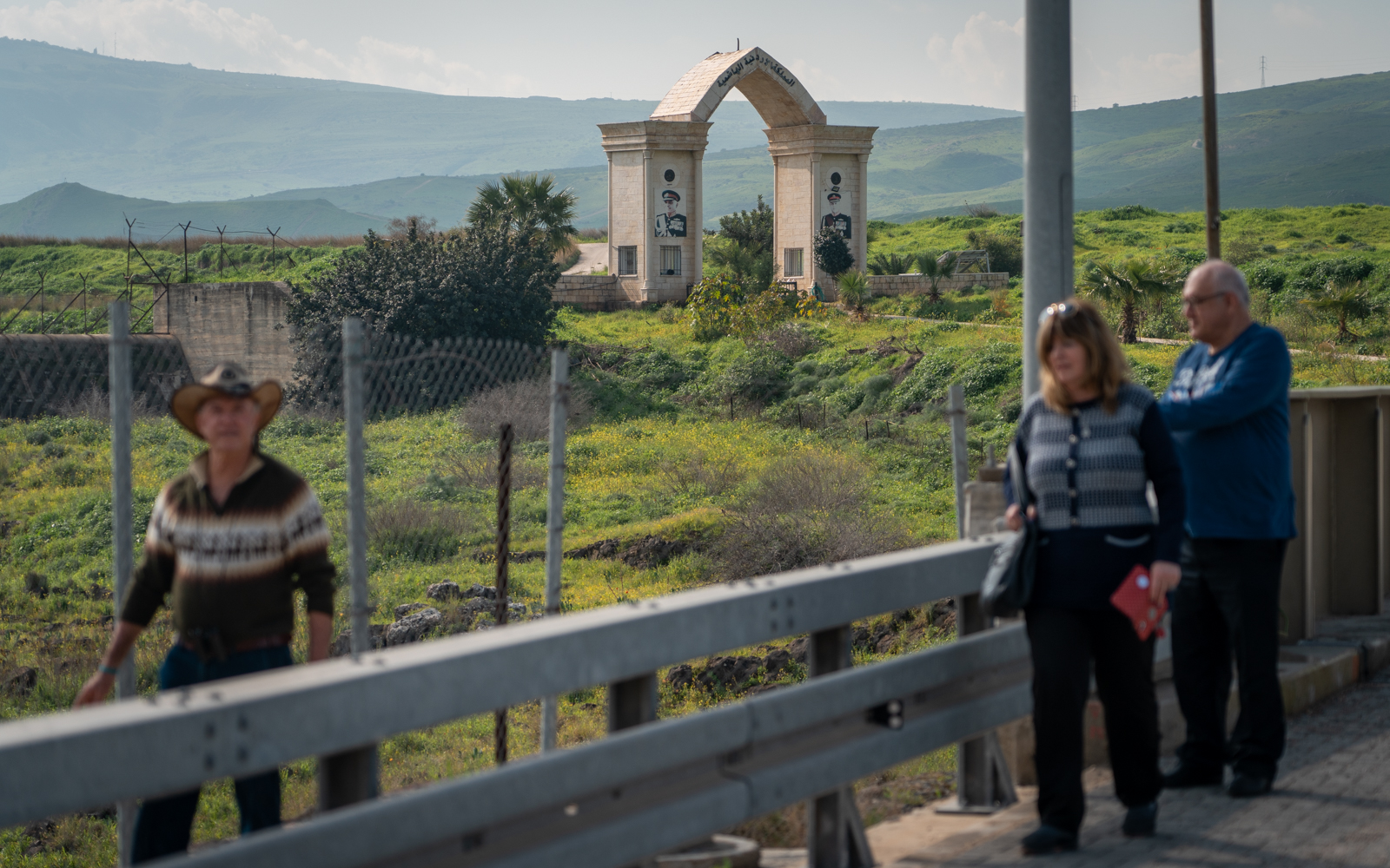 Israeli tourists in front of the border crossing into the Island of Peace, January 29, 2019. (Luke Tress/Times of Israel)