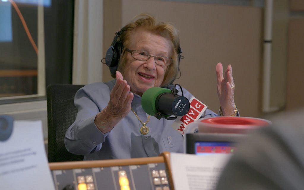 A still of Dr. Ruth Westheimer speaking with WNYC from the film 'Ask Dr. Ruth.' (Courtesy of Sundance Institute/David Paul Jacobson)