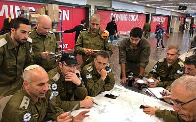 An Israeli military delegation prepares to leave for Brazil to perform search-and-rescue operations there, after a dam burst, on January 27, 2019. (Israel Defense Forces)