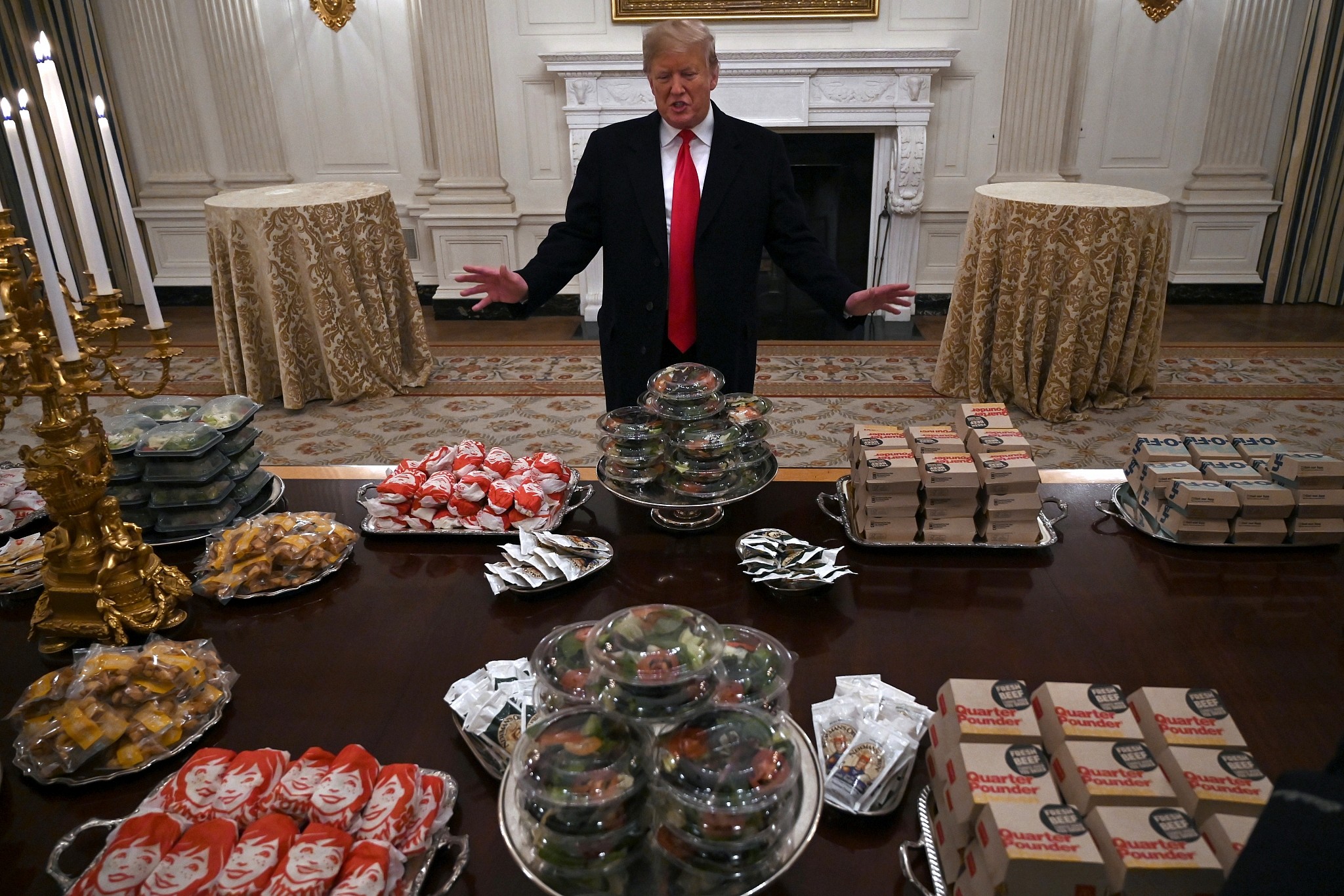 Trump Dining Room Barron Held Down