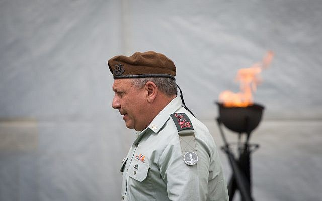 IDF Chief of Staff Gadi Eisenkott attends a memorial ceremony marking 50 years since the six-day war in 1967, at Mt. Herzl in Jerusalem, on May 24, 2017. (Miriam Alster/Flash90)