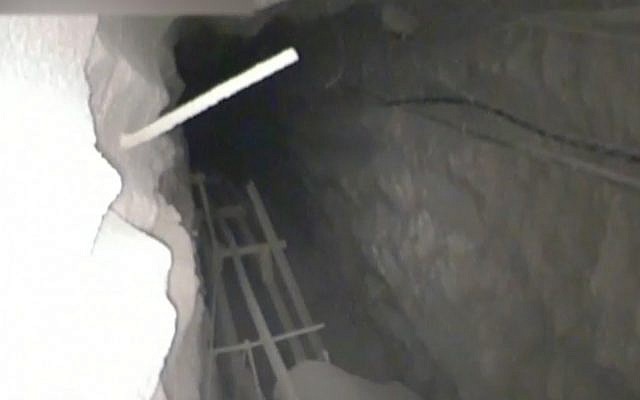 Attack tunnel dug into Israel from southern Lebanon that the Israeli military believes Hezbollah planned to use in future wars, which was discovered in January 2019. (Israel Defense Forces)