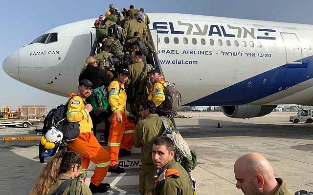 An Israeli aid and rescue team heads to Brazil on January 27, 2019, to help with rescue efforts following the collapse of a dam in the southwest of the country, which killed at least 40 people and left at least 200 missing. (ZAKA)