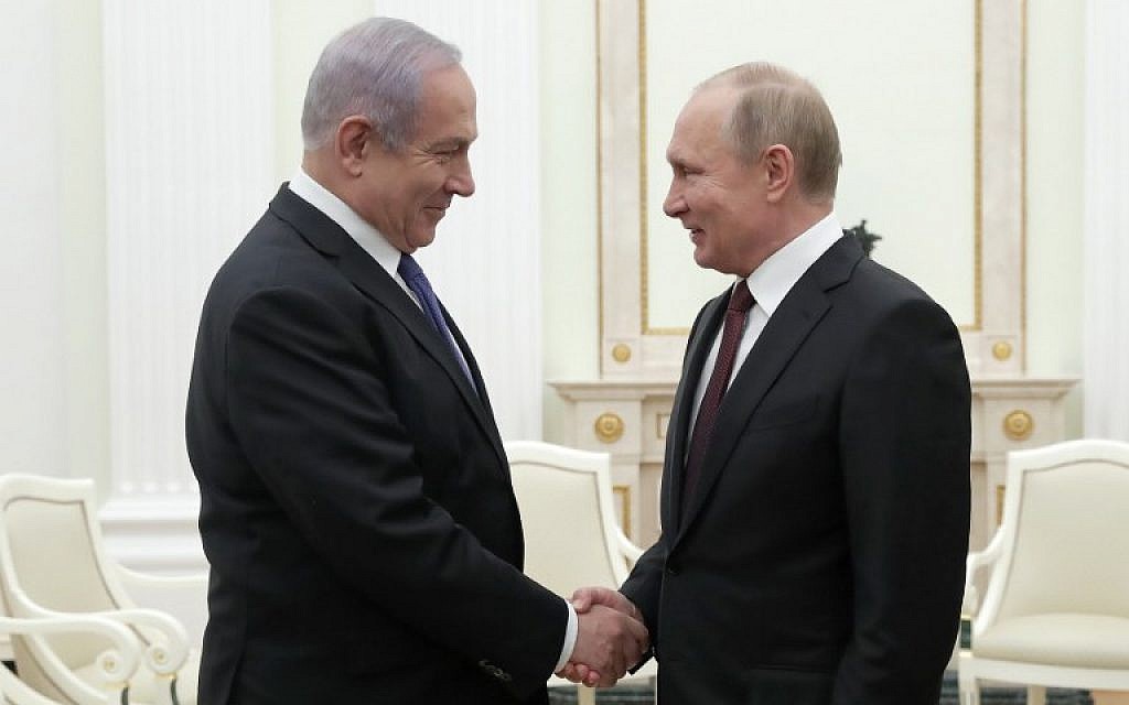 Netanyahu in Moscow tells Putin Israel will continue hitting Iran in Syria