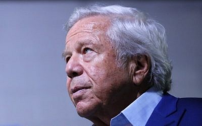 Owner Robert Kraft of the NFL's New England Patriots football team looks on during Super Bowl LIII Opening Night at State Farm Arena on January 28, 2019 in Atlanta, Georgia. (Kevin C. Cox/Getty Images/AFP)