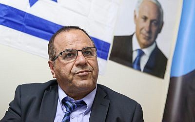 Communications Minister Ayoub Kara at a press conference in the northern city of Safed, July 10, 2018. (David Cohen/Flash90)