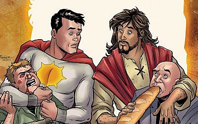 The cover of the first 'Second Coming' comic, from DC Comics unit Vertigo, depicts a Jesus Christ, right, who returns to Earth and fights for good alongside the superhero Sun-Man, left. (Screen capture, DC Comics website)