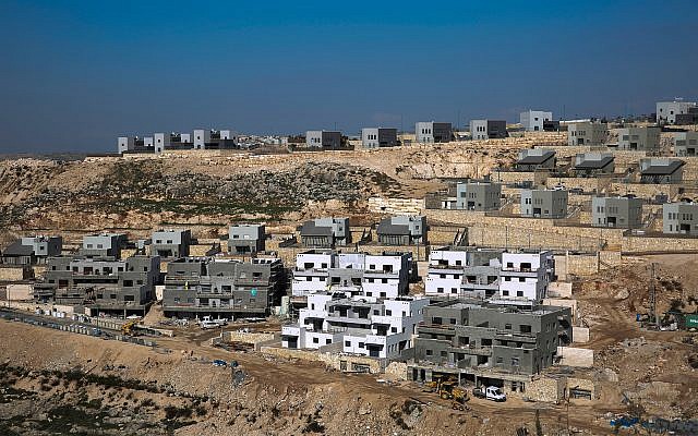 A new housing project in the West Bank settlement of Naale, January 1, 2019. (AP Photo/Ariel Schalit)