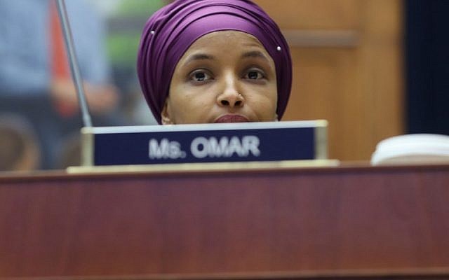 Rep. IlhanÂ OmarÂ (D-MN) participates in a House Education and Labor Committee Markup on the H.R. 582 Raise The Wage Act, in the Rayburn House Office Building on March 6, 2019 in Washington, DC. (Mark Wilson/Getty Images/AFP)