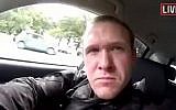 This frame from video that was livestreamed on March 15, 2019, shows gunman Brenton Tarrant in a car before the mosque shootings in Christchurch, New Zealand. (Shooter's Video via AP)