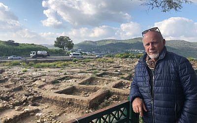 Dr. Yehuda Govrin, director of the excavations at Tel Beit Shemesh, March 17, 2019. (Amanda Borschel-Dan/Times of Israel)