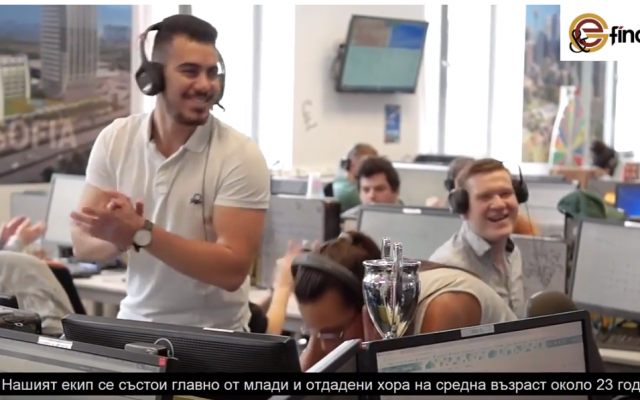Illustrative: Call center employees at E&G Finances in Bulgaria which operated online trading sites (YouTube screenshot)